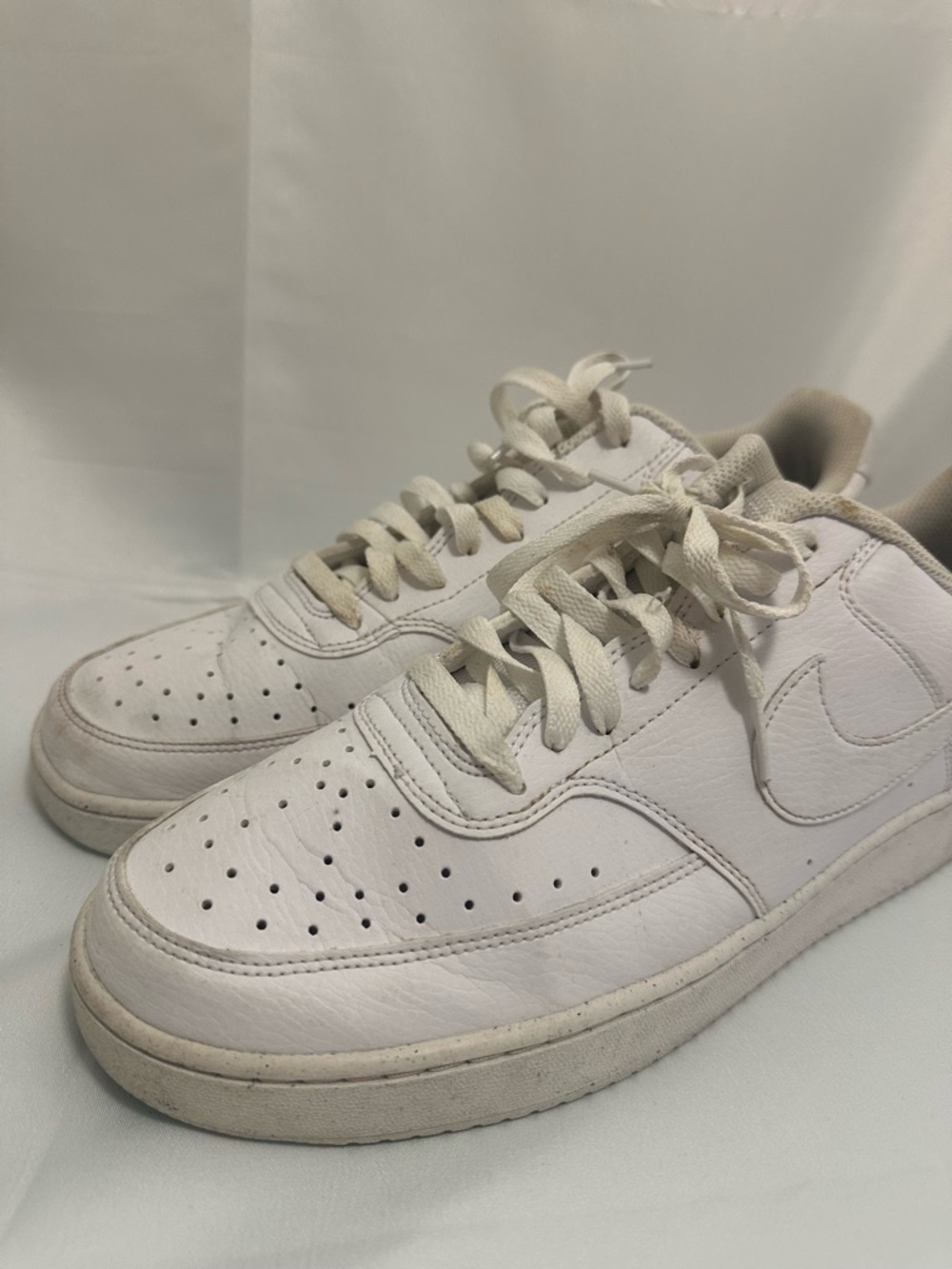 Nike Court Vision Low “Triple White” Sneakers Mens Size 12 - Picture 6 of 8